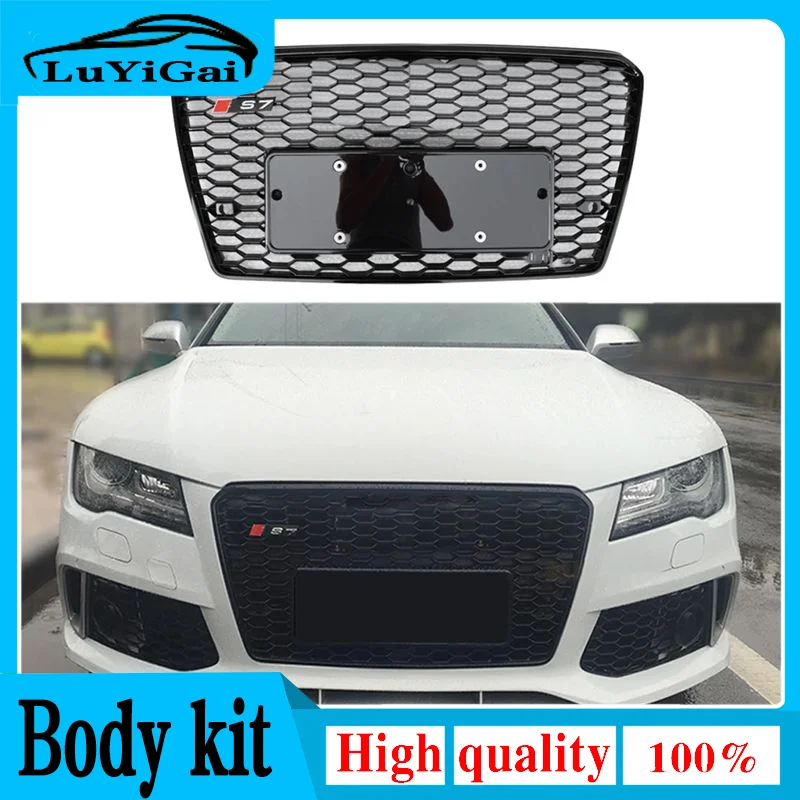 A7 Q Style Front Sport Honeycomb Hood Grill Grille for Audi A7 S7 Sline 2012-2015 Car Styling Accessories