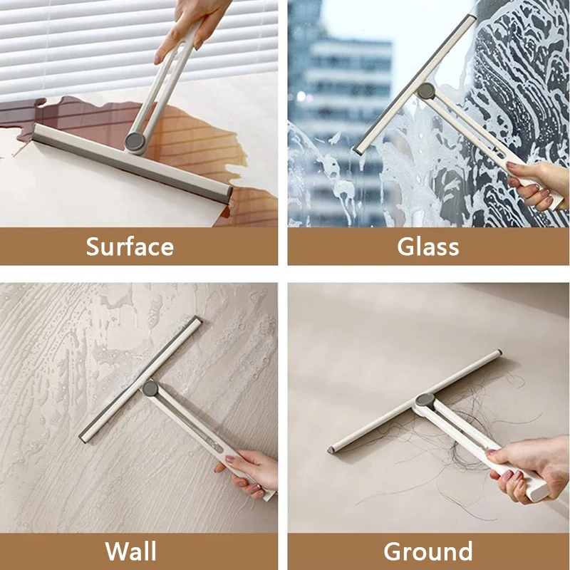 Glass Wiper Household Folding White Wiper Silicone Scraper Washing Wiper Glass Clean Floor Window Glass Cleaning Tool Water Wall 4