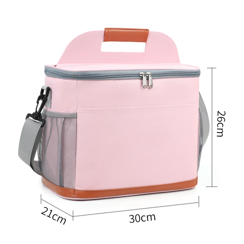 Thick Oxford Fabric Picnic Lunch Bag Large Capacity Insulated Cooler Tote Leak-Proof Thermal Bag for Outdoor Camping and Daily