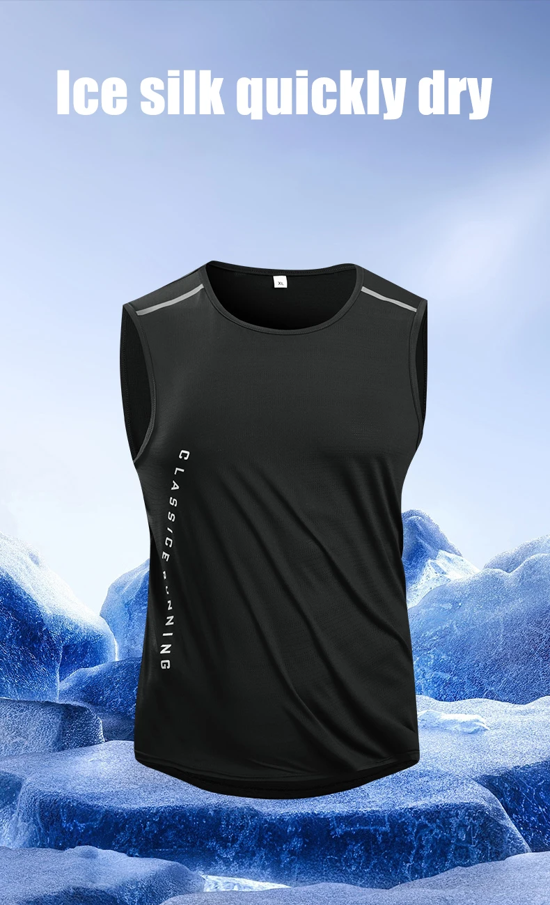 Mens Quick-Dry Running Vest - Breathable Sleeveless Gym Tank Top