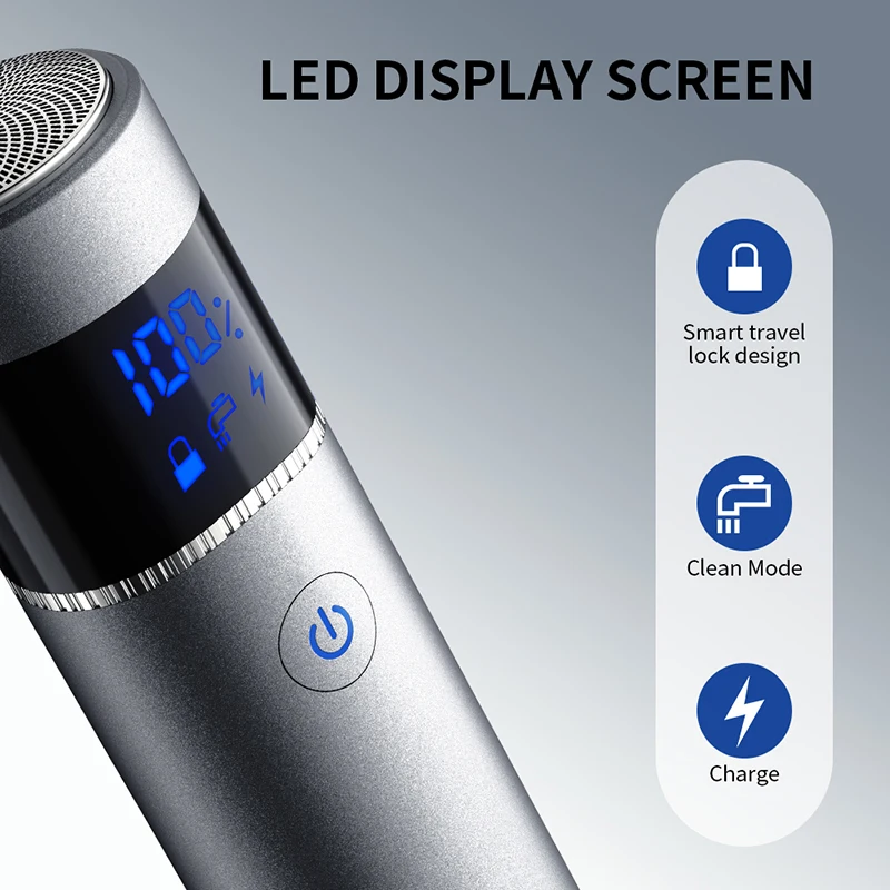 휴대용 미니 남성용 전기 면도기 IPX7 방수 면도기 여행 및 차량용 휴대용 면도기