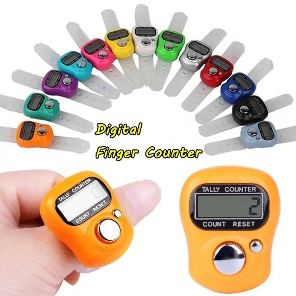1/3 stücke Mini Elektronische Finger Zähler Hand Tally Clicker Zähler Ring Digitale Zähler Stricken Reihe Zähler (Gelegentliche Farbe) – Detail 10