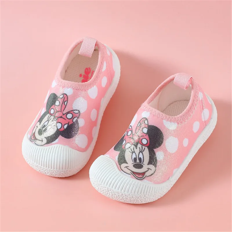 Disney Minnie Mickey mouse Sneakers Slip on Designer Kids Casual Shoes Baby Boys Girls Shoes Child Flats