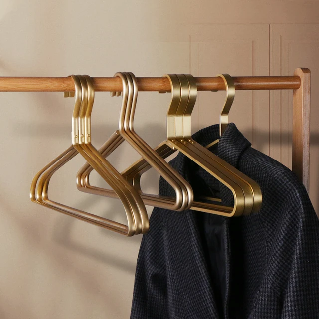 1pc Luxury Gold Clothes Hanger Solid Aluminum Alloy Coat Hangers Clothing  Display Hanging Racks Home Wardrobe Storage Organizer - AliExpress