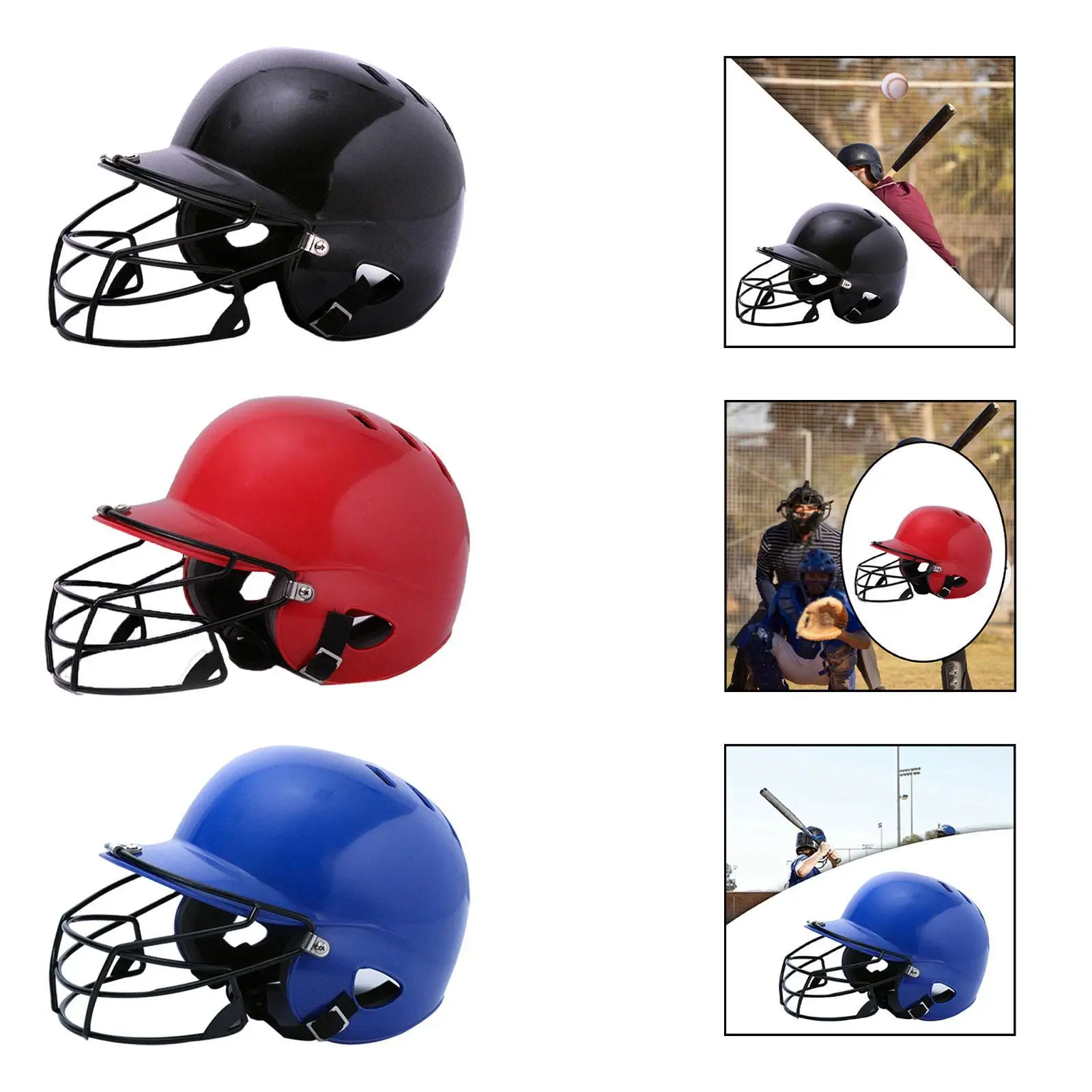 Baseball Batting Helmet with Facemask for Competition Tournament Outdoors
