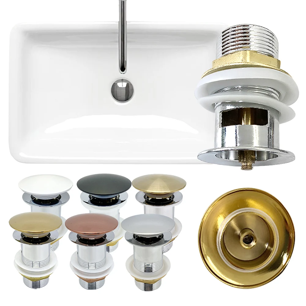 BathroomSinkPushDownPopupDrainWashBasinDrainStopperPlug