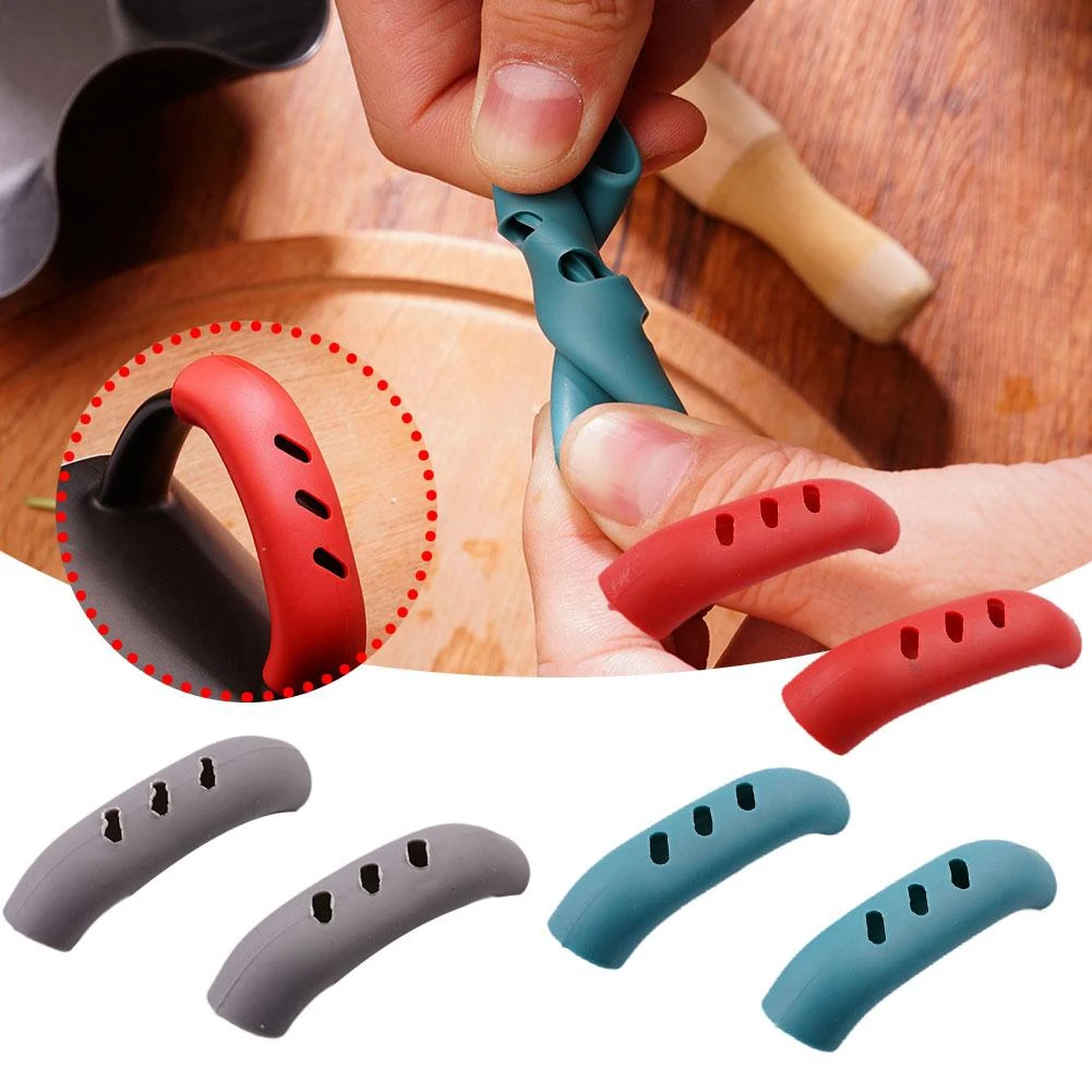 6PCS Anti-Scald Pot Handle Cover Silicone Assist Handle Holder For Pan Cookware Tools Kitchen Supplies Kitchenware Accessories