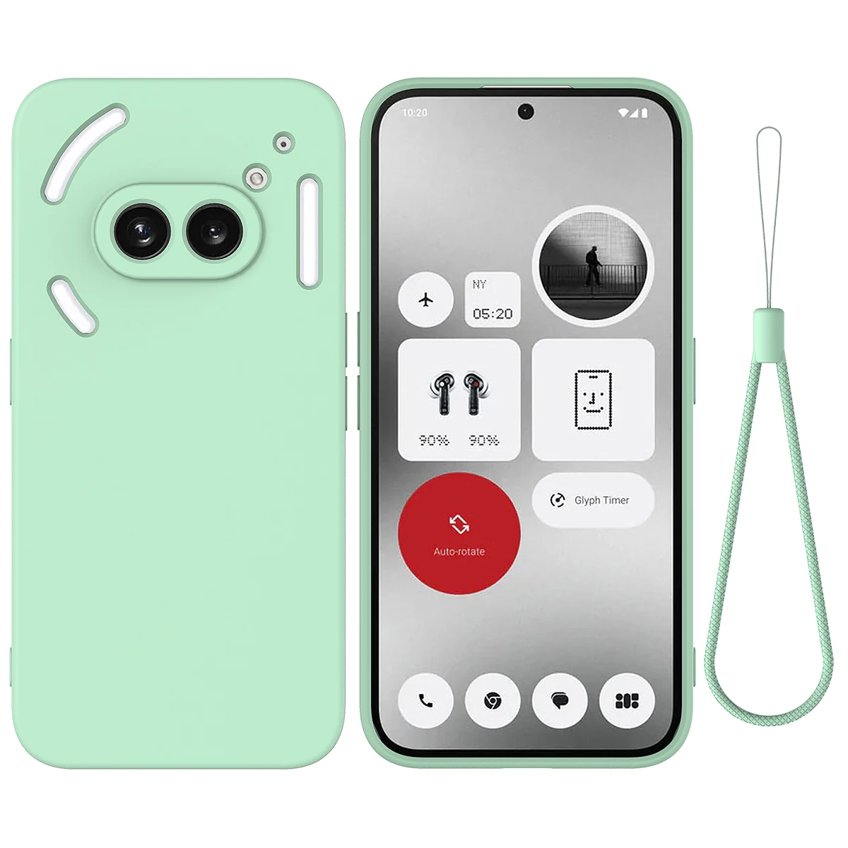 Strap-Enhanced Liquid Silicone Protective Case - Soft Cover for 6.7’’ Smartphones