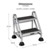 US 2-Step Rolling Steel Step Ladder 2