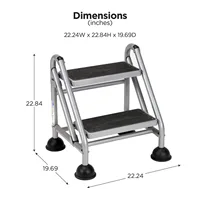 US 2-Step Rolling Steel Step Ladder 2
