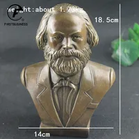 Antique Brass German Great Communist Karl Heinrich Marx Bust Bronze Statue Figurine Retro Copper Desktop Ornament Decor Crafts 2