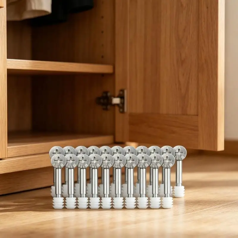 Pacchetto hardware per riparazione pannelli per mobili Confezione da 20 con parti giunzione in metallo, teste da 1,5 - immagine 3