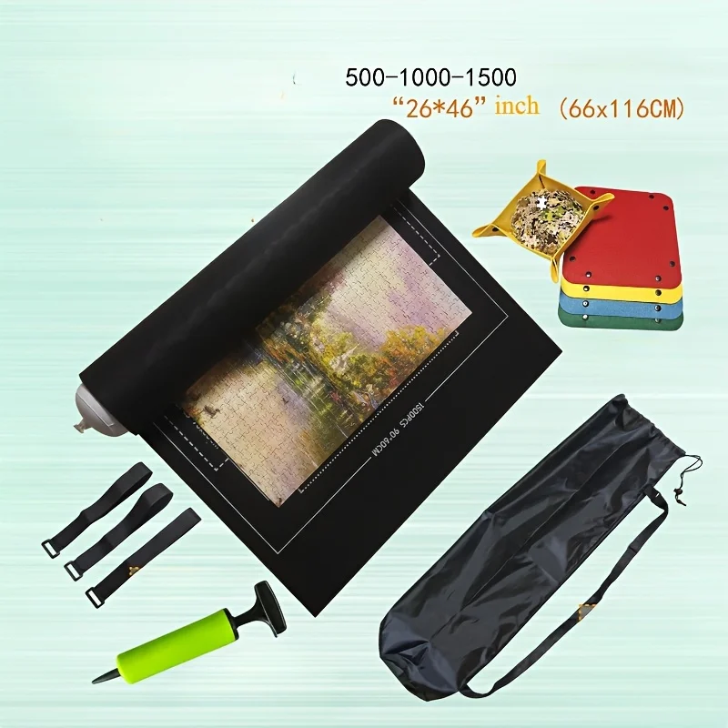 Jigsaw Puzzle Mat 26X46 inch Roll Up Save Pad Trays Sorting Board Glue Sheets Frame Storage Accessories