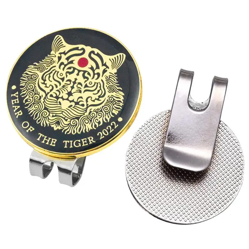 

Magnetic Golf Marker Golf Ball Markers With Hat Clips Tiger Pattern Golf Marker Holder With Strong Reinforced Magnets To Secure