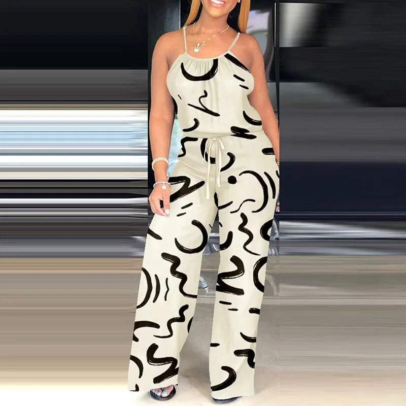 450819008New Fashion Printed Strap Jumpsuit Wide Leg Pants
