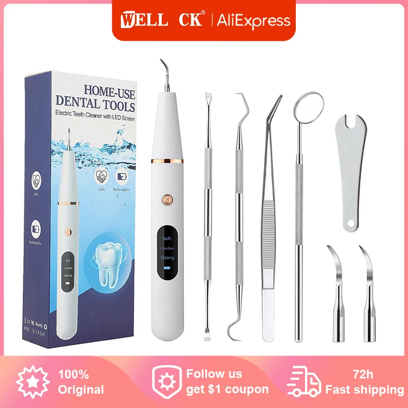 Electric Ultrasonic Irrigator Dental Scaler Calculus Oral Tartar Remover Tooth Stain Cleaner LED Teeth Whitening Cleaning tools jemeesen teeth whitening essence removing yellow teeth deep cleaning cigarette tooth stains oral cleaning hygiene fresh breath