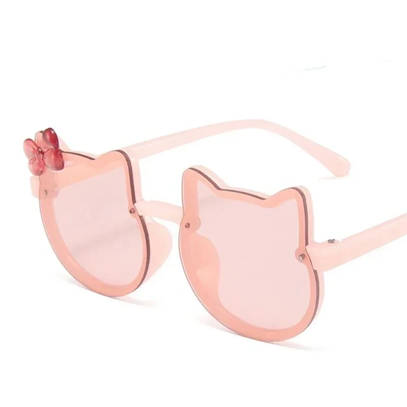 Children sunglasses kids sunglasses fashion sunglasses Kids Sunglasses Girls Boys Shiny Bowknot Sun Glasses Lovely Cat Children Eyewear Fashion Gradient Eyeglasses UV400