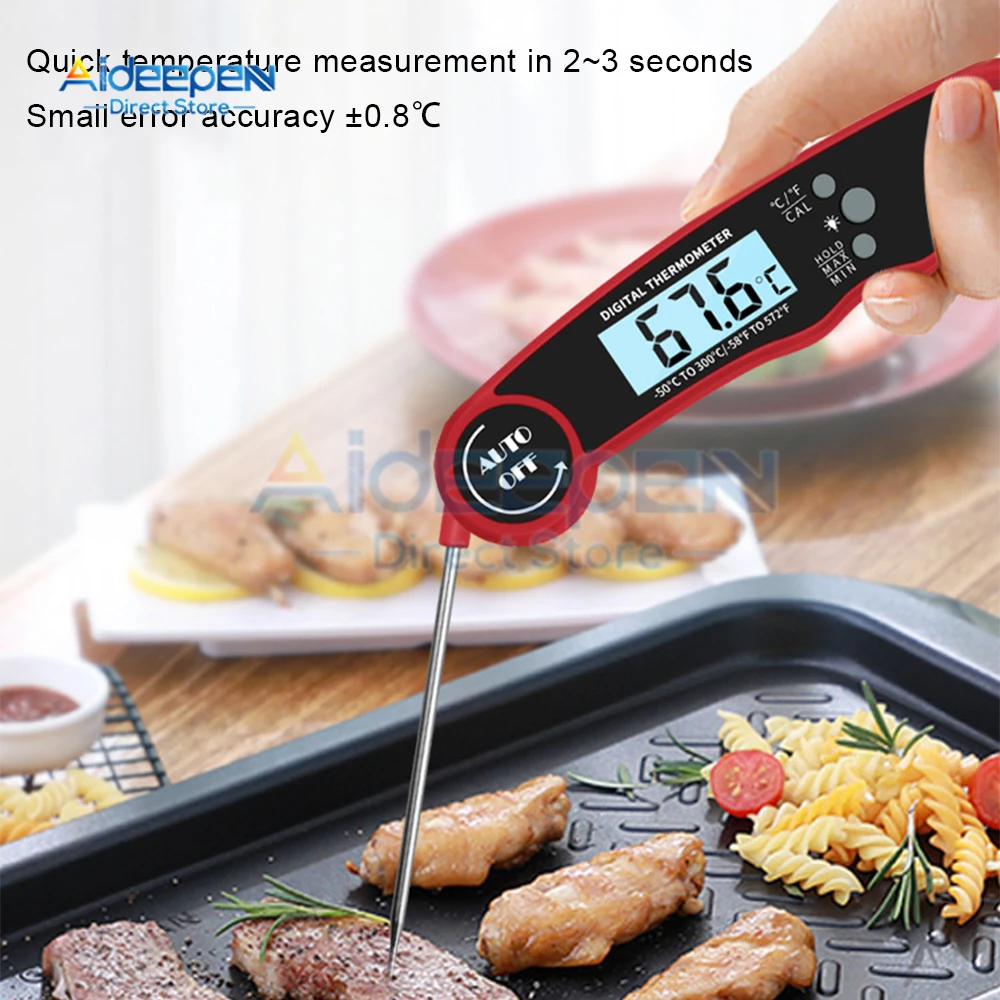 Stylish Instant Read Meat Thermometer Waterproof Ultra Fast Digital Food  Water Milk Thermometer With Backlight & Calibration Digital Food Probe for  Kitchen Outd…