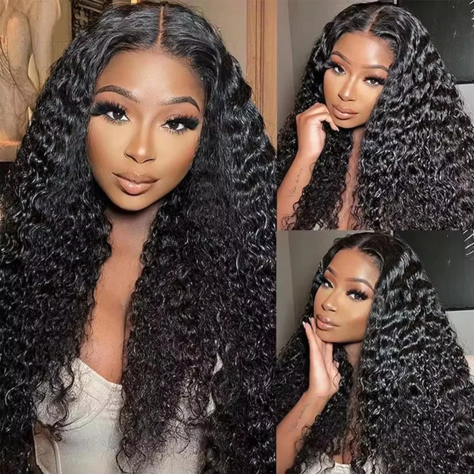 Glueless Preplucked Human Wigs Ready To Go Curly Wigs Pre Cut Water Wave Human Hair Wig 4X4 5X5 Closure Brazilian Wig 30 32 Inch