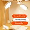 Led Table Lamp USB Rechargeable Night Light With Folding Clamp Study Stand Read Lamp Touch 3 Modes Dimming Eye Protection Light 4