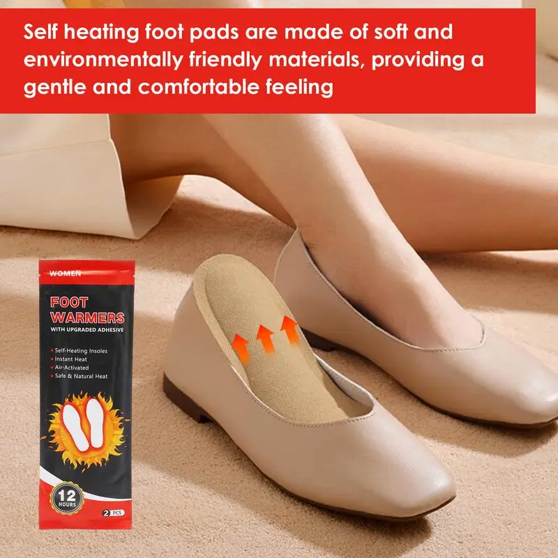 Foot Warmer Insoles 1 Pair Long-lasting Heat Shoe Pad Air Activated Insole Winter Foot Warmer For Home Outgoing Commuting