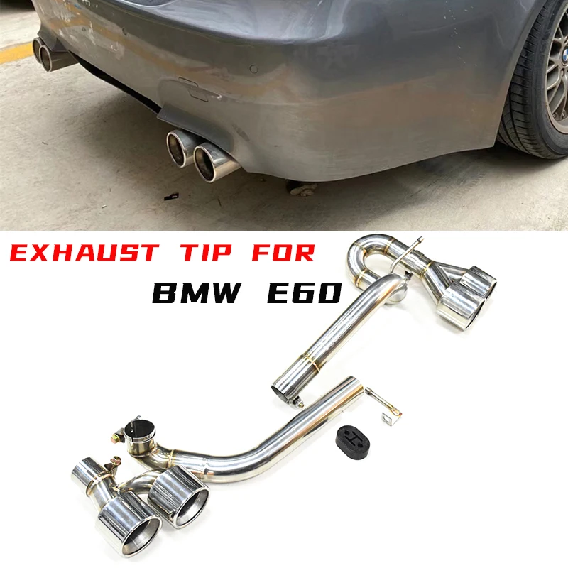 Quad-Car-Exhaust-Tip-For-BMW-E60-520i-525i-5-Series-Changed-M5-Bumper ...