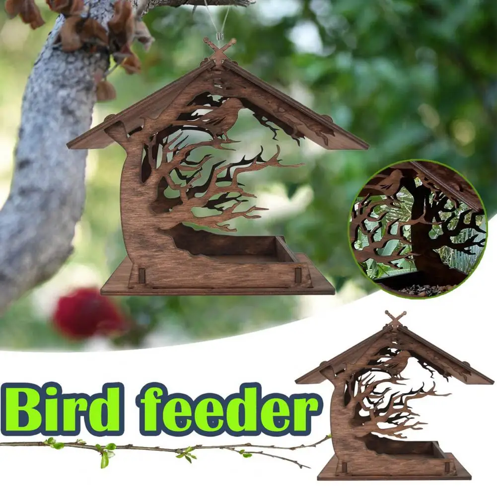 Bird House Bird Cage Wooden Bird Feeder Diy Outdoor Hanging Assembled Pet Supplies For Garden Yard Decoration Accessories