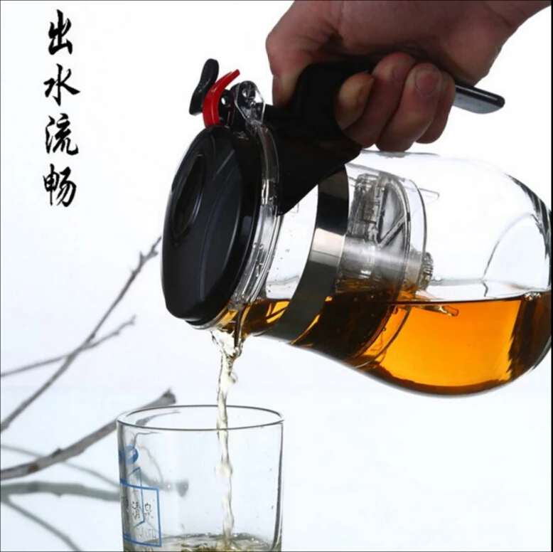 Heat Resistant Glass Teapot Chinese Kung Fu Tea Flower Tea Pot Compact Size Coffee Maker Puer Kettle Drinkwares 750Ml