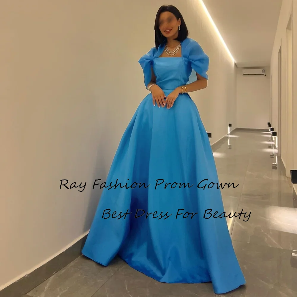 

Ray Fashion A Line Evening Dress Square Neck With Puff Off Shoulder Tiered Ruffle For Formal Occasion Saudi Arabia فساتين سهرة