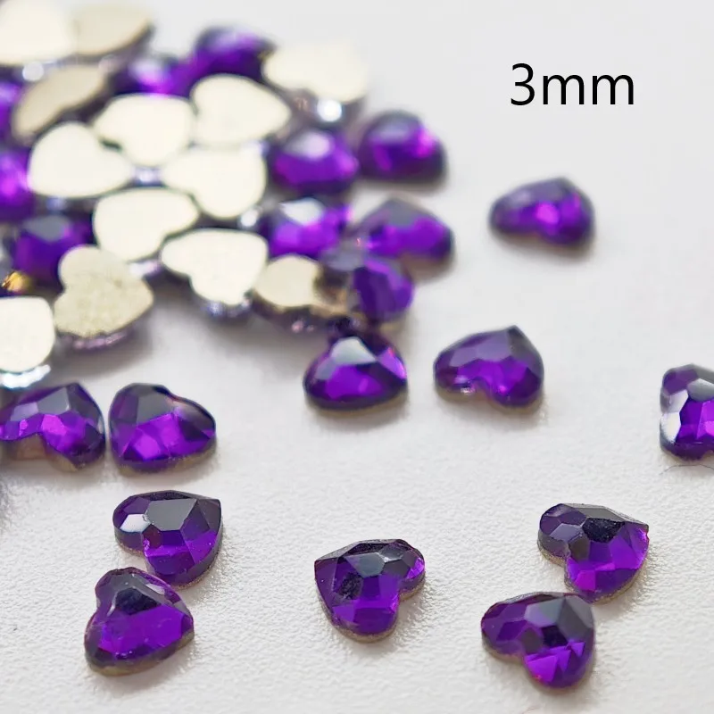 Großhandel 6 mm V-förmiges Herz mit flacher Rückseite, Nagel-Strassstein, speziell geformte Kristalle, Nagelkunst-Steine, 3D-personalisierte Dekoration – Detail 15