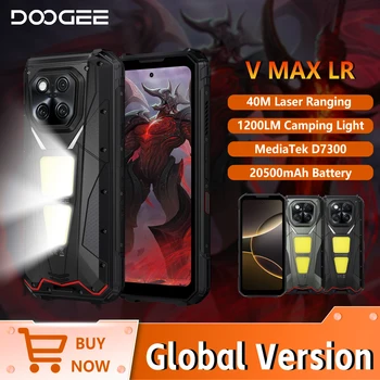 DOOGEE V MAX LR 5G Smartphone robusto 40 m Laser Dimensity 7300 20500 mAh 36 GB + 512 GB 200 MP Android 15 Doppie luci da campeggio