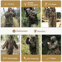 Ghillie Suit Men Women Kids 3D Leafy Bionic Camouflage Hunting Clothing CS Shooting Suit Tactical  Combat Clothes Set - Image 5