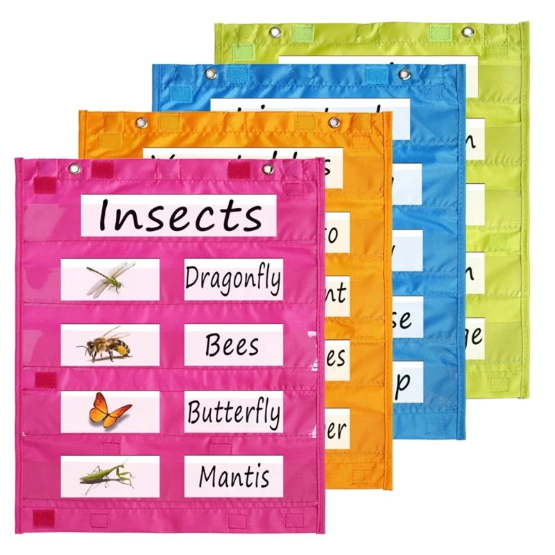 

16FB Classroom Pocket Chart Squares for Whiteboard, Daily Schedule, Activity