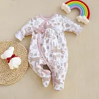 0-12Months cute Baby Rompers Newborn Girls 100%Cotton Clothes of Long Sheeve Infant Clothing Pajamas Overalls 6