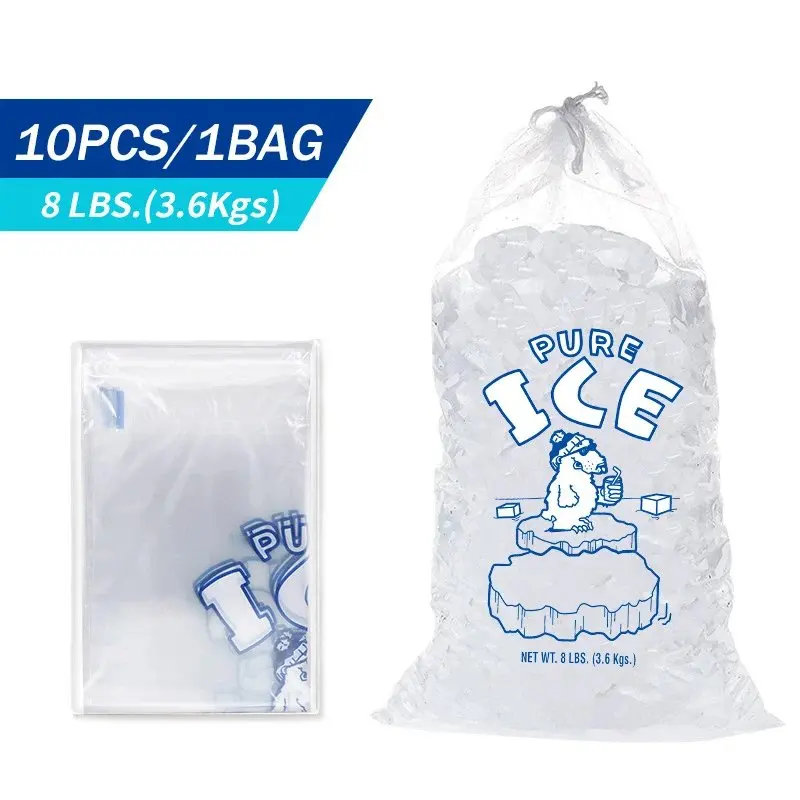 10 sacchetti di ghiaccio per cubetti di ghiaccio con coulisse, sacchetti per cubetti di ghiaccio pesanti per congelatore, possono sopportare 3,6 kg di ghiaccio per scatole frigorifere, sacchetti