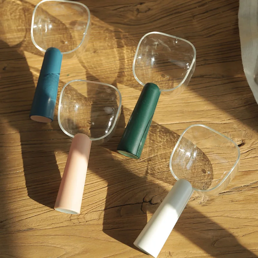 

Ложка еды любимчика с прозрачной градуированной мерной ложкой Кошка и собака Лопата