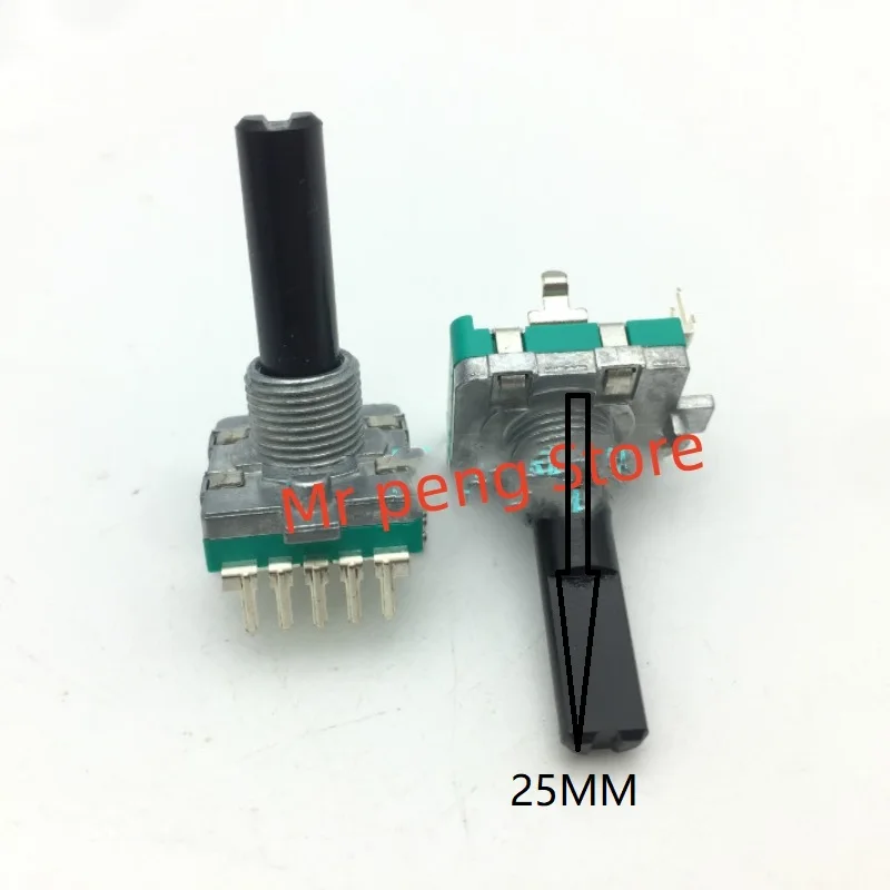 

2pcs EC16 dual coding switch 16 positioning number 16 pulse 5 pin axis length 25mm digital potentiometer