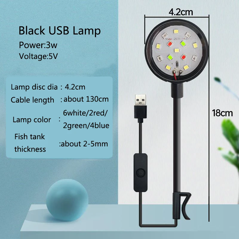 3W 5V USB Aquarium Light LED Waterproof Fish Tank Lighting Underwater Fish Lamp Aquariums Decor Plant Lamp Mini fish tank light aquarium light aquarium lamp