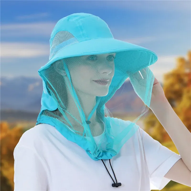 Outdoor Fishing Cap Anti Mosquito Insect Hat Fishing Hat Bug Mesh Head Net Face Protector Camping Hats Cap