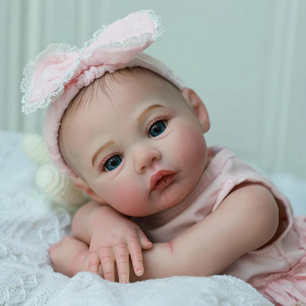 Baby Dolls Like Real Bebe Reborn Silicone Vinyl Full Body 45cm Realistic Newborn Girl Painted Babies Lifelike Doll Toy Gifts - 4