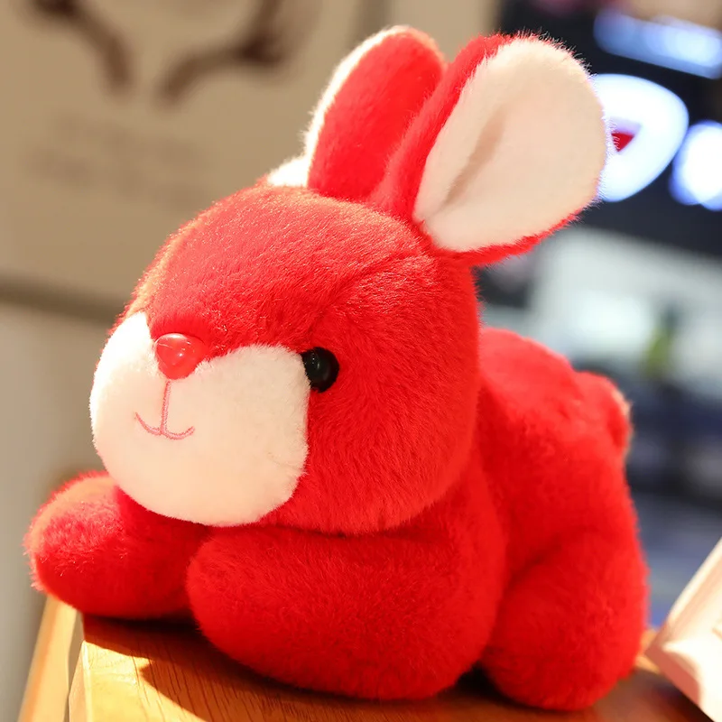Cute White Rabbit Plush Doll Soft Stuffed Animal Simulation Toy For Children Ideal Mid-Autumn Festival Gift plush toys