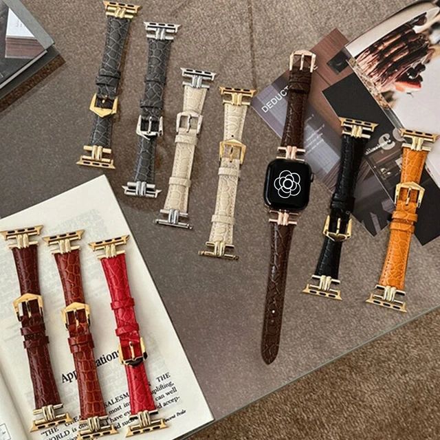 Luxury Leather Apple Watch Series  Luxury Leather Strap Apple Watch - Luxury  Leather - Aliexpress