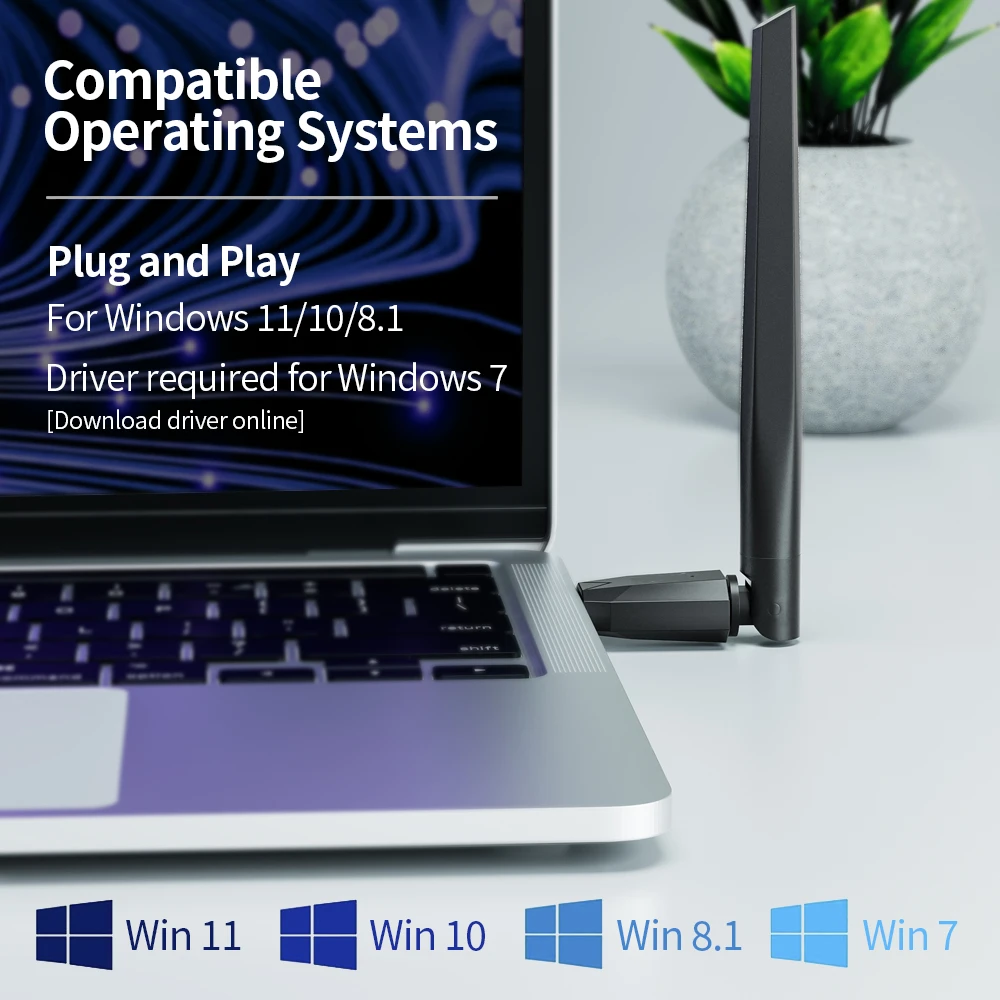 KEBIDUMEI USB 블루투스 어댑터 블루투스 6.0 동글 PC용 Windows 10/11 마우스용 블루투스 수신기 키보드 헤드폰 스피커