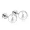 Pearl Stud Earrings for Women Screw Stainless Steel Earrings 8mm WhiteTiny 20G Piercing Sleeper Mens Fashion Tragus Ears 5