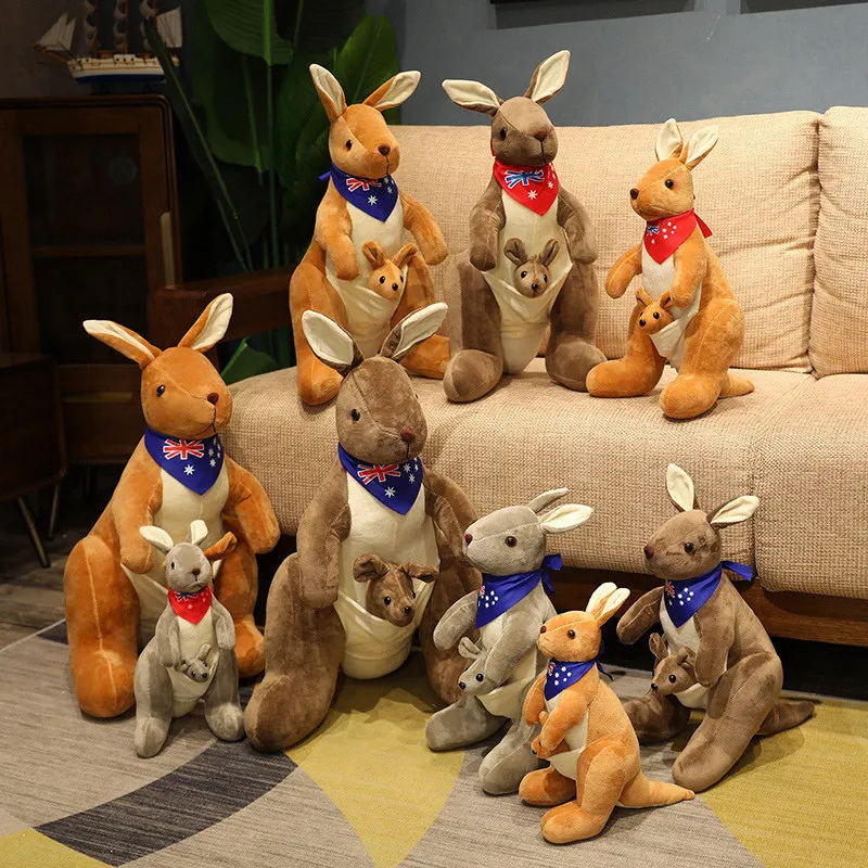 

32CM Kangaroo Plush Toy Stuffed Animal Soft Animal Toy Creative Doll Kids Gift