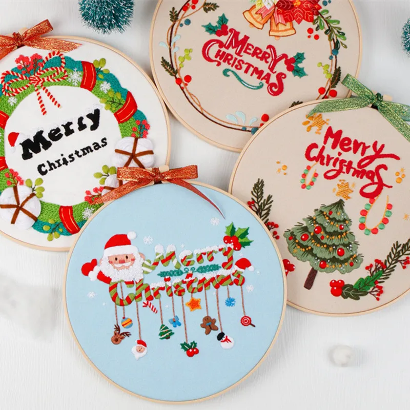 

1 Set Christmas DIY Embroidery Kit Cross Stitch Ornaments Gift Xmas Decorations for Home Noel Decor Navidad 2023 New Year 2024