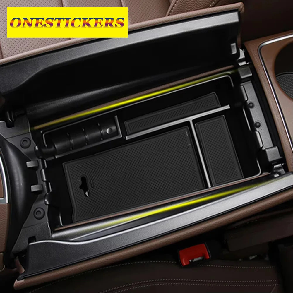 Para Mercedes Benz Clase E W213 AMG E43 E53 accesorios de coche consola central apoyabrazos caja de almacenamiento organizador bandeja soporte