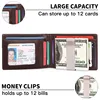 RFID Blocking Genuine Leather Gentleman Wallet - Front Pocket Money Clip Card Holder Metal Clip for Men 2