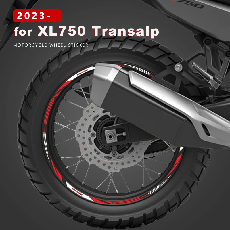 Motorfiets Wielstickers Waterdicht Voor Honda Transalp Xl 750 2023 Transalp Xl750 Accessoires 21-18 Inch Velgstrip Tape Sticker
