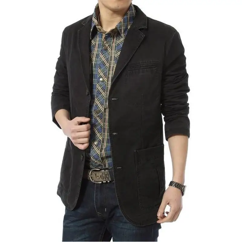 Autumn Blazer Men's Jacket New Cargo Jackets Men Plus Size Men's Casual Fashion Clothing Cotton for Men's Blazers - Image 6